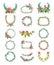 Wreath vector wreathed flowers and floral decorations to decorate or wreathe flowered frame with wreathen leaves for