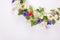 Wreath of wildflowers isolated on a white background.