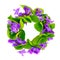 Wreath of woodland violets.