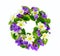 Wreath of woodland violets and primula.
