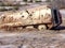 Wreck of an armored vehicle in Basra