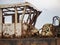 Wreck Dredger on the beach.