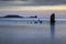 The wreck of the Helvetia on Rhossili Bay, South Wales UK