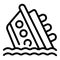 Wreck ocean ship icon outline vector. Cruise disaster