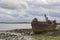 The wreck of the Portlairge rusting away on the beach at St Kieran`s Quay, Ballycullane in County Wexford.