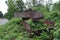 Wreckage of an American tank in Vietnam