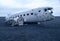 Wreckage of crashed airplane Dakota United States Navy Douglas Super DC-3