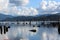 Wreckage of an old pier protruding from Lake Whatcom