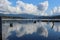 Wreckage of an old pier protruding from Lake Whatcom