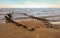 Wreckage of an old wooden boat