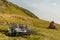 Wreckage of a Royal Canadian Air Force Wellington bomber R1465 on a remote Welsh hillside