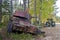 Wreckage of a tank from the Winter War near Suomussalmi, Finland
