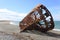 Wreckages on San Gregorio beach  Chile historic site