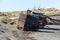 Wreckages on San Gregorio beach, strait of Magellan, Chile