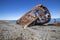 Wreckages on San Gregorio beach, strait of Magellan, Chile