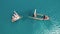Wrecked cargo ship Manassa Rose, drone top view, Greece