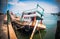 A wrecked fishing boat moored at Bang Saray Pier, Sattahip District