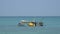 Wrecked fishing boat Near Seaside stand on beach