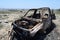 Wrecked Jeep found in the desert of Aruba