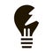 Wrecked Lightbulb Icon Vector Glyph Illustration