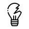 Wrecked Lightbulb Icon Vector Outline Illustration