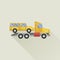 Wrecker truck with car vector icon flat style
