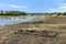 Wrecks at low tide in Lorient