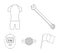 A wrench, a bicyclist`s bone, a reflector, a timer.Cyclist outfit set collection icons in outline style vector symbol
