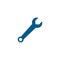 Wrench Blue Icon On White Background. Blue Flat Style Vector Illustration