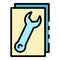 Wrench on box icon color outline vector