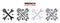 Wrench cross icon set with different styles. Editable stroke and pixel perfect