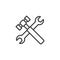 Wrench and hammer outline icon