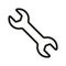 Wrench icon. Tool configuration setting line vector
