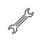 Wrench icon vector. Line spanner symbol.