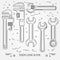 Wrench Icons. Wrench Icons Vector. Wrench Icons Drawing. Wrench