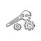 wrench key tool with gears pinions