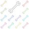 Wrench multi color icon. Simple thin line, outline vector of construction tools icons for ui and ux, website or mobile application