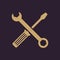 The wrench and screwdriver icon. Settings symbol