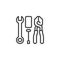 Wrench Screwdriver and Pliers outline icon