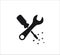 wrench and screwdriver for repair setting maintenance vector logo or icon design in simple flat style
