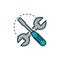 Wrench and screwdriver work tools engineering icon