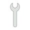 Wrench or spanner repair tool, doodle style vector