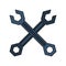 Wrenchs tools crossed symbol isolated