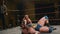 Wrestler Hits Hard Running Knee to Face during Pro Wrestling Match