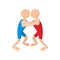 Wrestlers cartoon icon