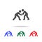 Wrestling icons. Elements of sport element in multi colored icons. Premium quality graphic design icon. Simple icon for websites