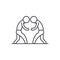 Wrestling line icon concept. Wrestling vector linear illustration, symbol, sign