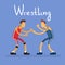 Wrestling Two Wrestler Opponent Sport Competition