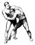 Wrestling vintage illustration
