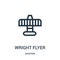 wright flyer icon vector from aviation collection. Thin line wright flyer outline icon vector illustration. Linear symbol for use